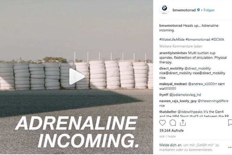 Videobotschaft auf Instagraqmm - die absolut rein gar nichts verrät