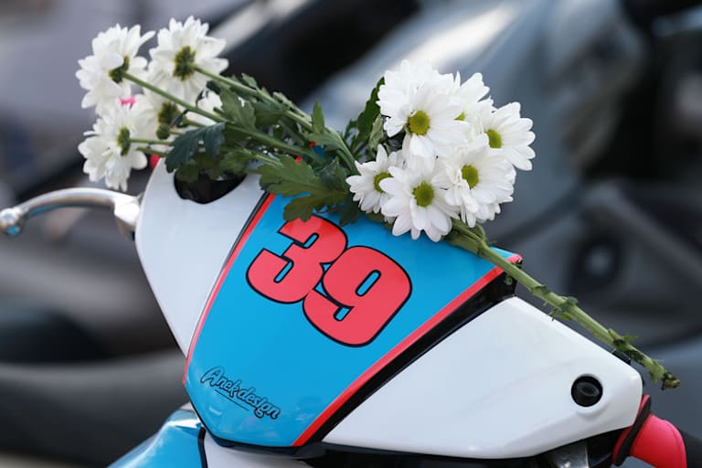 Der Paddock-Roller von Luis Salom nach dem Unfall