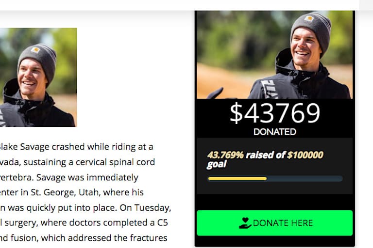 Eine Spende für Ken Roczens Schwager Blake Savatge