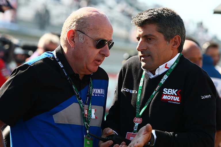 Dorna-Manager Gregorio Lavilla (re.) mit Yamaha-Rennchef Eric de Seynes