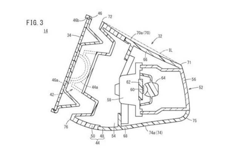 Schnittzeichnung: Die haben richtig getüftelt und geforscht an der Formgebung und Konstruktion der Downforce-Rückspiegel