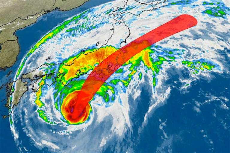 Der Weg des Taifuns Hagibis