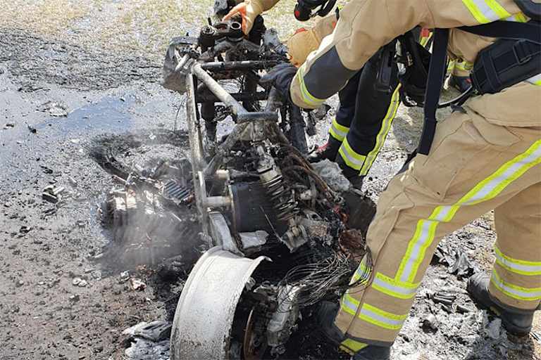 Das MotoE-Bike wurde erst als Ruine wieder angefasst