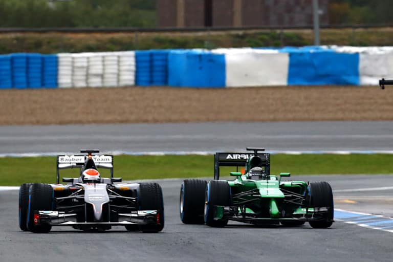 Nasenvergleich: Links der Sauber, rechts der Caterham