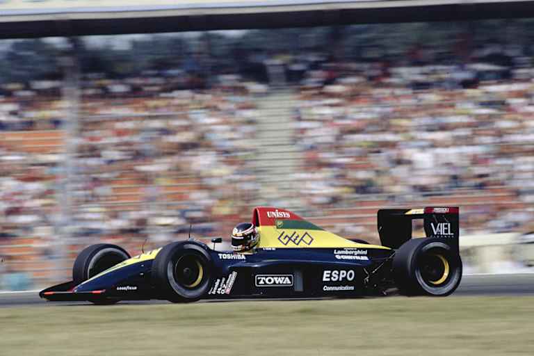 Aguri Suzuki im Larrousse-Lamborghini 1990