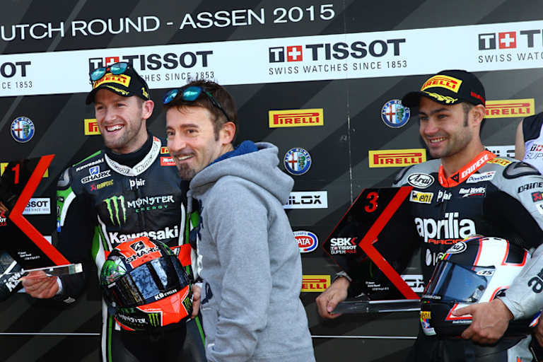 Fahren ab Freitag wieder gegeneinander: Tom Sykes, Max Biaggi und Leon Haslam (v.l.)