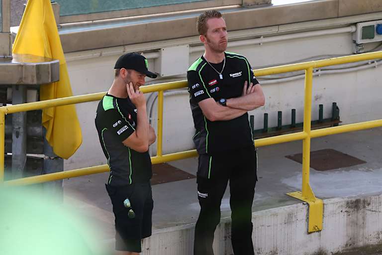 Ein Bild aus Kawasaki-Tagen: Tom Sykes (li.) mit Marcel Duinker