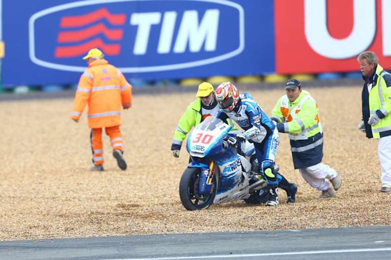 Auch Moto2-Pilot Takaaki Nakagami machte in Le Mans mit einem Kiesbett Bekanntschaft