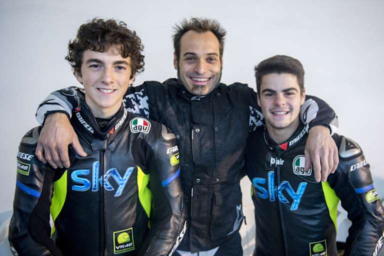 Francesco Bagnaia, Teamchef Vitto Guareschi und Romano Fenati