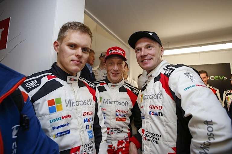 Ott Tänak, Kris Meeke, Jari-Matti Latvala (vlnr)
