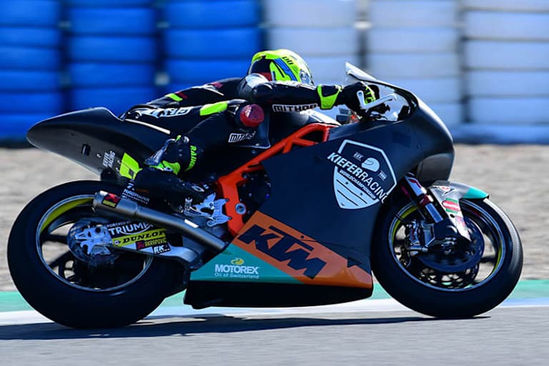 Lukas Tulovic beim Moto2-Test in Jerez im November 2018: Er fährt 2019 mit LS2-Helm