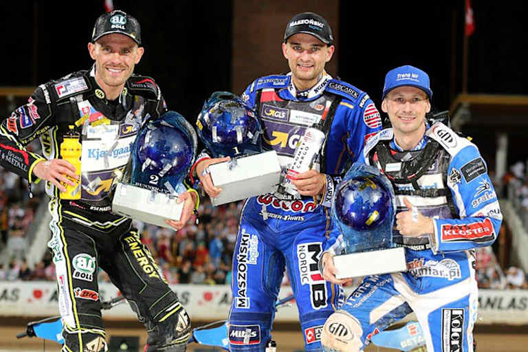 Die Top-3 von Breslau: Martin Vaculik, Bartosz Zmarzlik und Leon Madsen (v.l.)