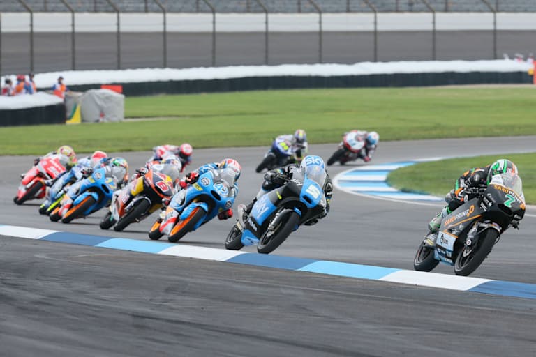 Spannende Fights im Rennen: Vazquez (7) vor Fenati (5), Rins, Miller und Márquez