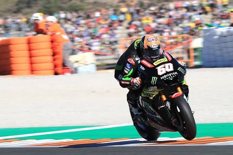 Ungewohnte Farben auf ungewohntem Untersatz. Michael vd Mark beim GP von Valencia.