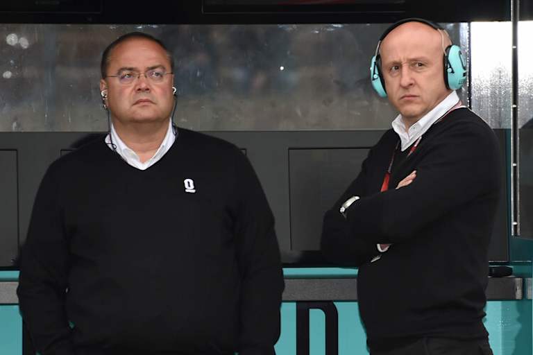 Lassen Kiefer nicht im Regen stehen: Massimo Vergino und Miodrag Kotur von Leopard Racing