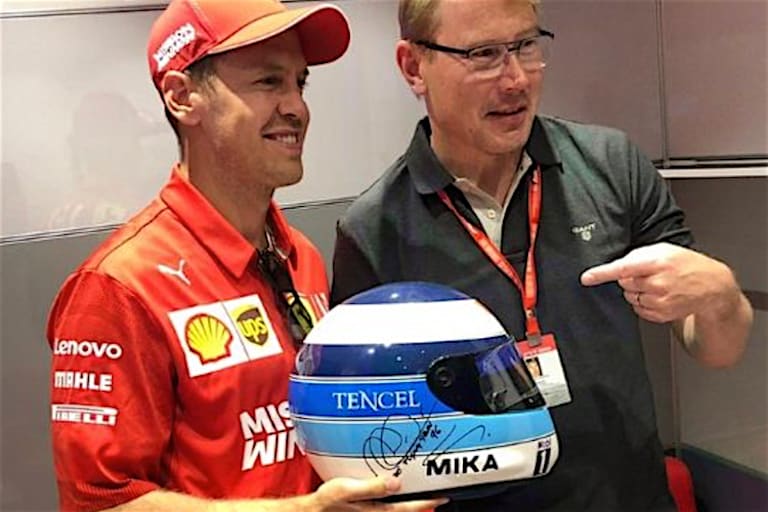Sebastian Vettel und Mika Häkkinen