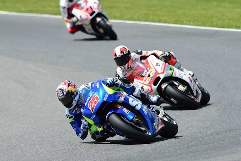 Mugello-GP: Maverick Vinales (25) vor Hernandez und Petrucci, der Suzuki-Pilot landete auf Platz 7