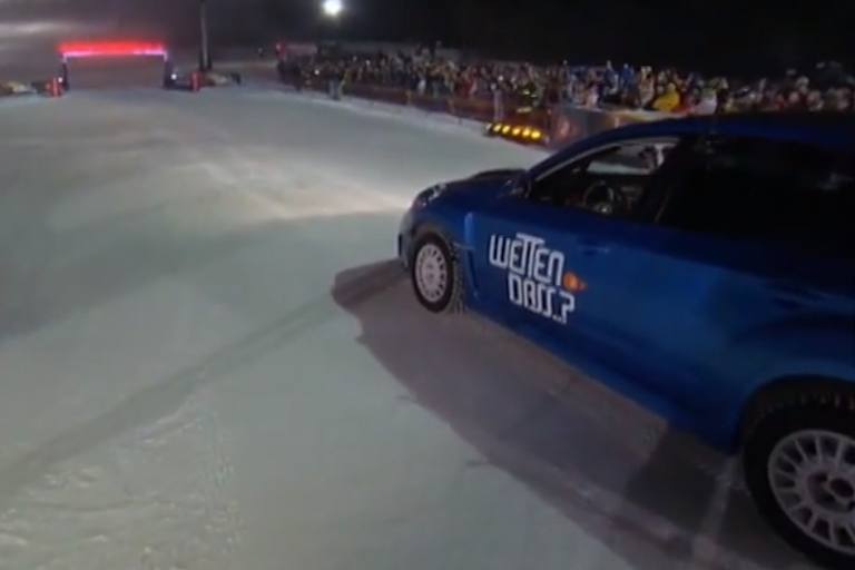 Aussenwette bei Wetten, dass..?: Maier ist im Ziel, Stengg steht zu seinem Start bereit