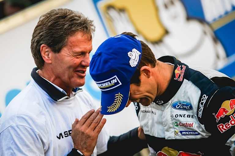 Meistermacher Malcolm Wilson (li.) und sein Champion Sébastien Ogier