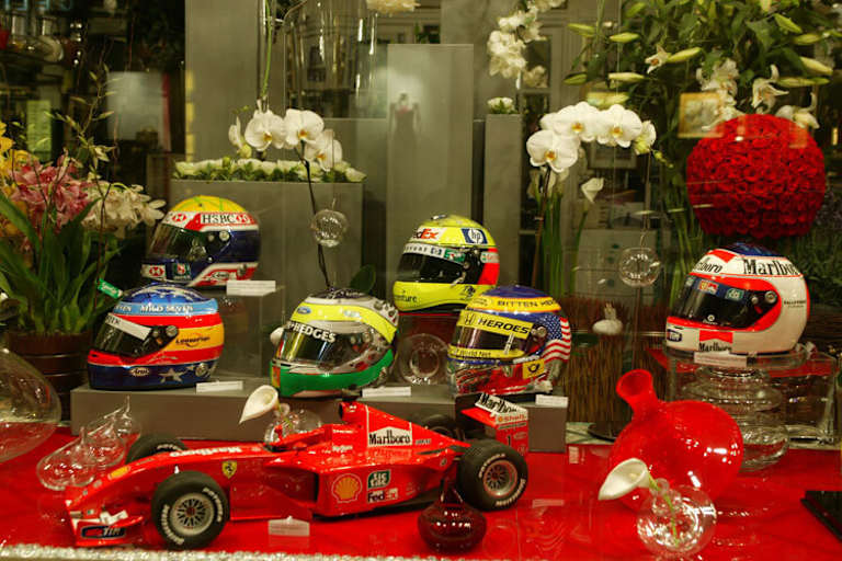 Sogar im Blumenladen dreht sich alles um die Formel 1