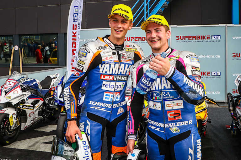 Trautmann (re.) mit Teamkollege Florian Alt