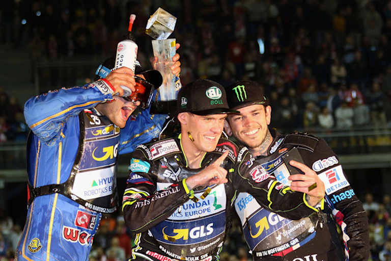 Die Top-3 von Landsberg: Bartosz Zmarzlik, Martin Vaculik und Tai Woffinden (v.l.)
