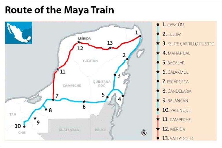 Die geplante Eisenbahnlinie