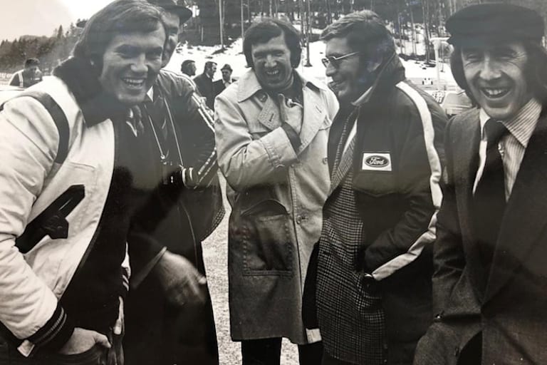 Mit den Stars auf Du: Helmut Zwickl (ganz links) mit Jackie Stewart (ganz rechts)