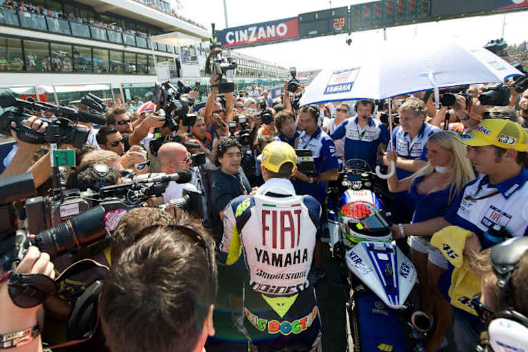 Die Begnung von Maradona und Rossi in Misano 2008