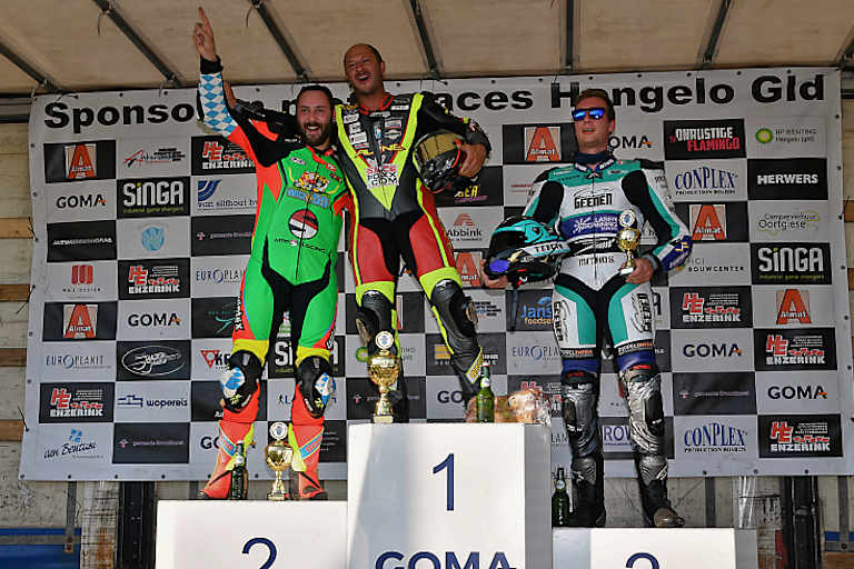 Podium Lauf 1: David Datzer, Didier Grams, Joey Den Besten (vlnr.)