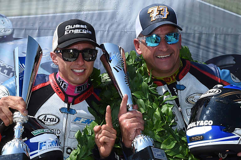 Für Reeves (re.) war es bereits der 65. WM-Laufsieg, für Rousseau der dritte