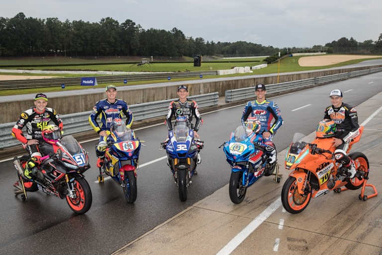 Die US-Champions 2021: Kaleb De Keyrel (Twins Cup), Jake Lewis (Superbike Cup), Jake Gagne (Superbike), Sean Dylan Kelly (Supersport) and Tyler Scott (Junior Cup).