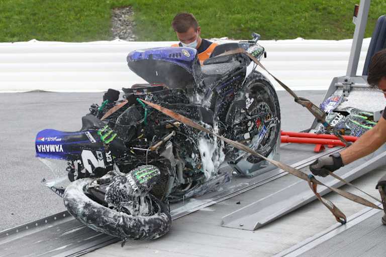 Die M1 von Maverick Viñales war zerstört