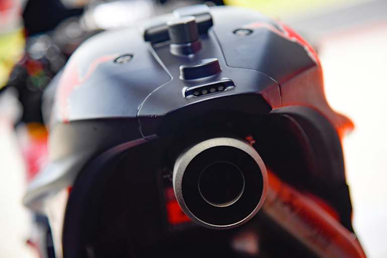 Ein neuer Endtopf kam am Sonntag bei KTM zum Einsatz