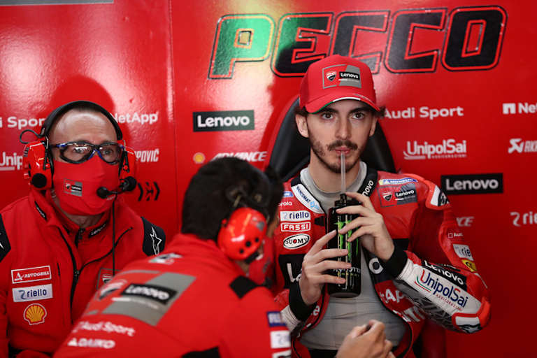 Pecco in der Ducati-Box