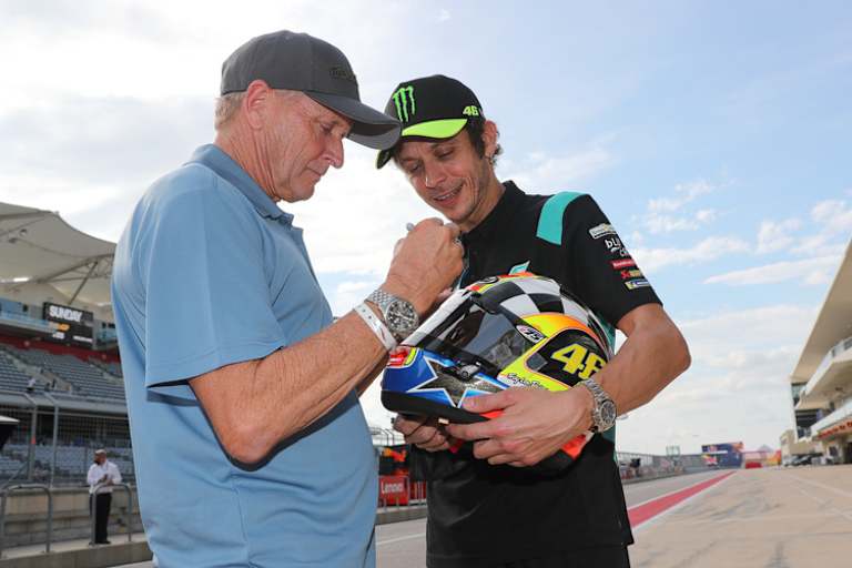 Kevin Schwantz im Gespräch mit Valentino Rossi