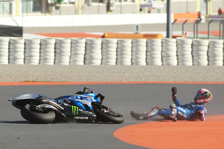 Auch in Valencia musste der Spanier im Rennen nach einem Sturz aufgeben