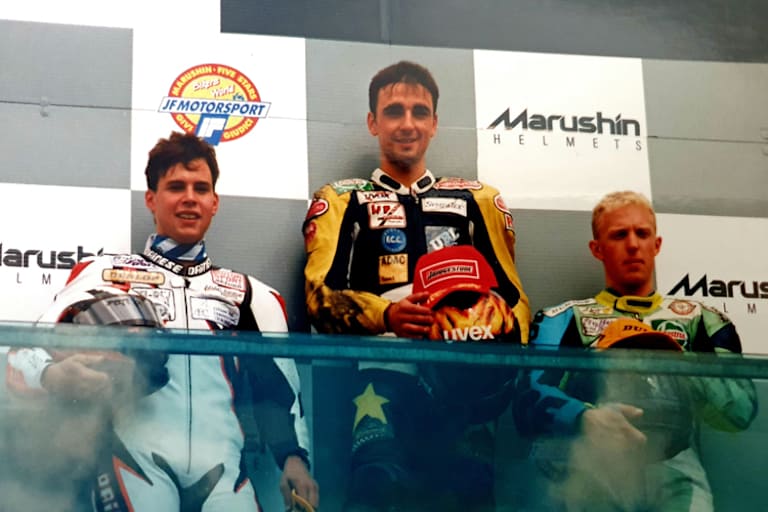 A1-Podest 1996 Markus Ober, Christian Kellner, Reinhard Stolz (v.li.)
