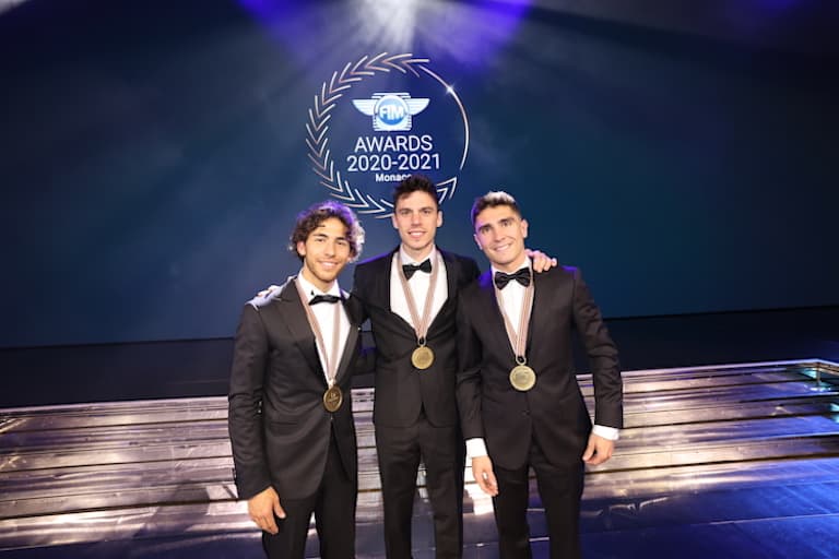 Die Weltmeister 2020: Enea Bastianini, Joan Mir und Albert Arenas