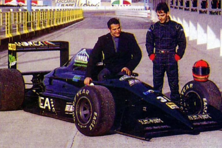 Aus einer Werbebroschüre für Andrea Moda: Andrea Sassetti und Alex Caffi