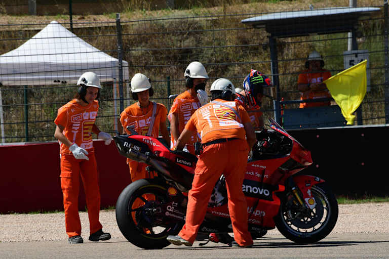 Francesco Bagnaia stürzte im zweiten Freien Training in Kurve 5
