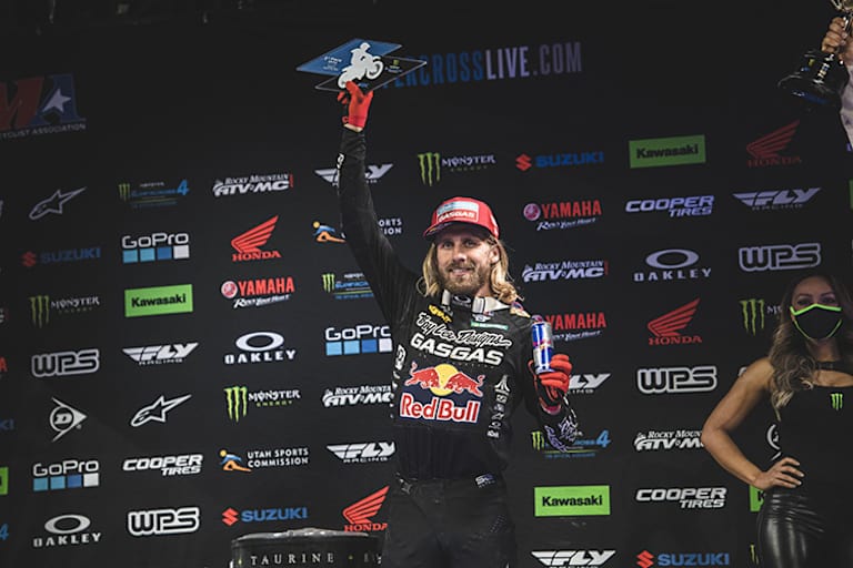 Justin Barcia auf GASGAS – bereits ein Rennen gewonnen