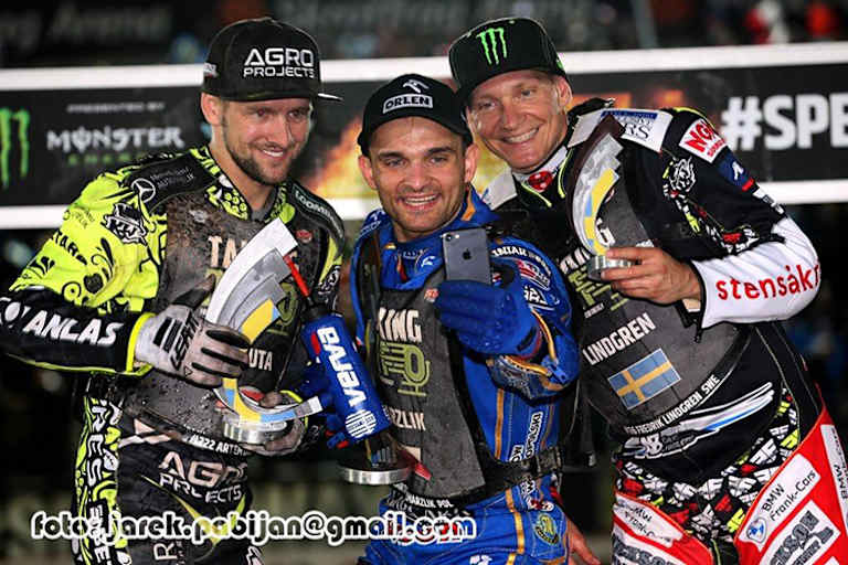 Die Top-3 von Malilla: Artem Laguta, Bartosz Zmarzlik und Fredrik Lindgren (v.l.)