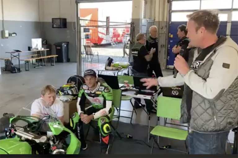 Sandro Cortese (MitteI) mit Patrick Unger