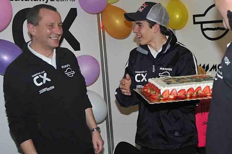 2012: Hugo Bucher mit Marc Márquez 