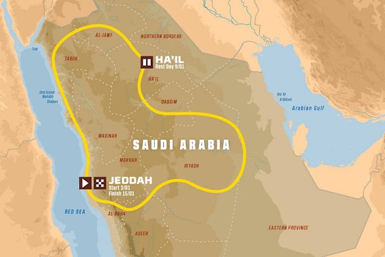 Parcours der Rallye Dakar 2021