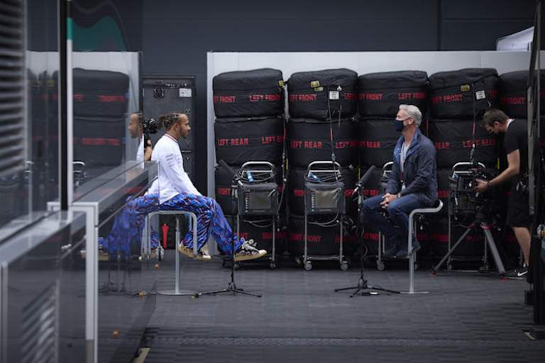 Lewis Hamilton und David Coulthard in Silverstone