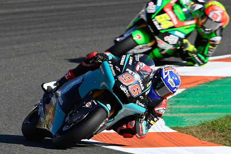 Jake Dixon (96) auf der Petronas-Moto2-Kalex in Valencia: Das RW-Team wartet auf die Bikes