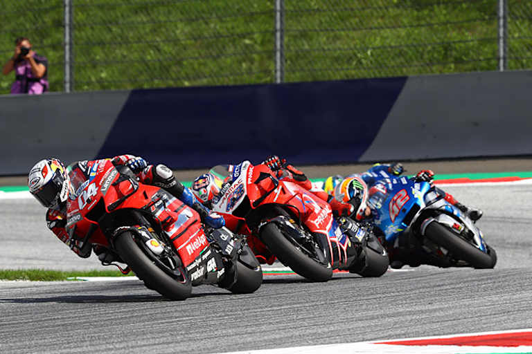 Österreich-GP in Spielberg: Dovizioso (04) vor Miller, Rins und Mir