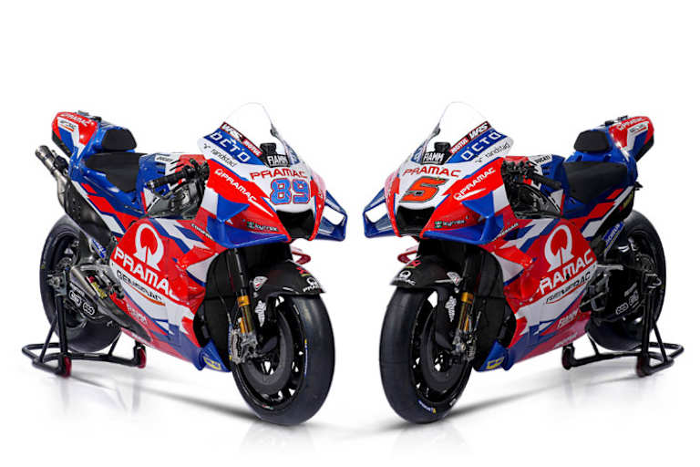Die beiden Pramac-Racing-Ducatis im Design der Saison 2022